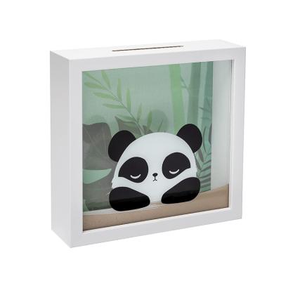 China High Quality White Adult Kids Acrylic Nordic Wooden Ware Frame Packing Piggy Bank for sale