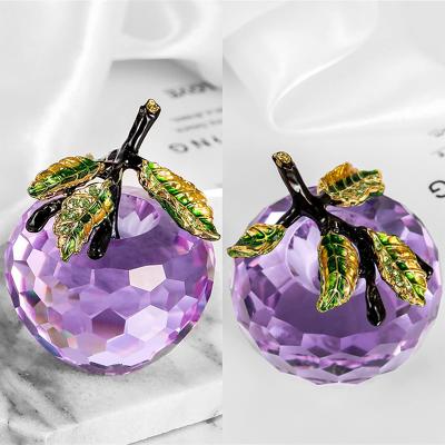 China China Manufacturers China Selling Mini Crystal Apple Ornaments Holiday Decoration Crystal Pendants Multicolor for sale