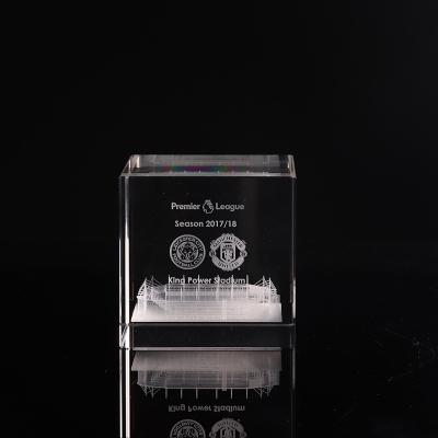 China European Beauty Europe Engraving 3d Laser Photo Crystal Glass Cube For Gift for sale