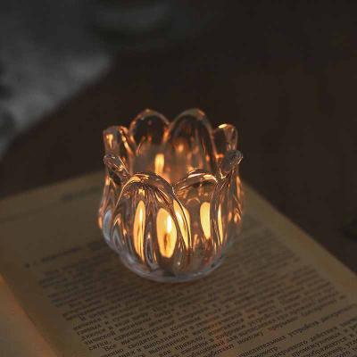 China Single Flower Crystal Candle Holder Home Atmosphere Crystal Ornaments Europe Amazon Best Selling Spot for sale