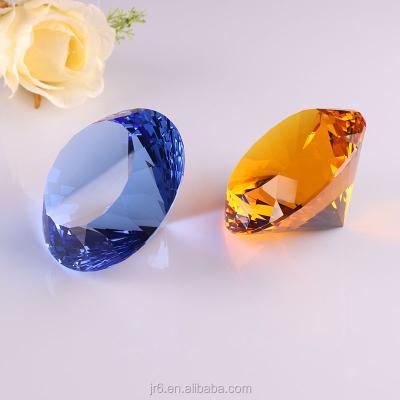 China Wholesale Europe Crystal Diamond k9 Decorative Glass Gems Paper Weight Large Paper Crystal Diamond For Home Decor for sale