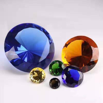 China Europe Europe 80MM Faceted Crystal Glass Diamond Decorative Paperweight For Wedding Souvenirs for sale