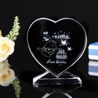 China Europe 3d Laser Souvenir Gift Crystal Frame & Heart Shaped Wedding Gifts for sale