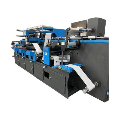 China Sticker label HONTEC RDA-350-3C post press equipment die cutting machine have working type and 1 S type flexo printing withTwo E type for sale