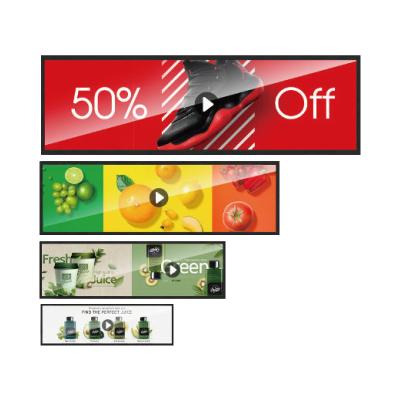 China For Supermarket Super Wide 24 Inch Indoor LCD Shelf Lcd Display Advertisements For Supermarket for sale