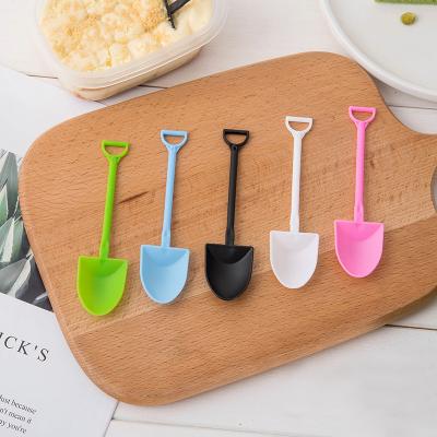 China Cake Spoon Colorful Disposable Plastic Baking Spoons W-01408 Ice Cream Scoop Shovel Dessert Pastry Ambient for sale