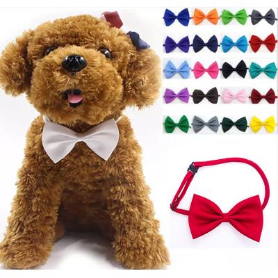 China Dog AA7-302 Color Pet Bow Tie Neck Collar Puppy Viable Adjustable Collar Accessory Bright Color Mix Color for sale