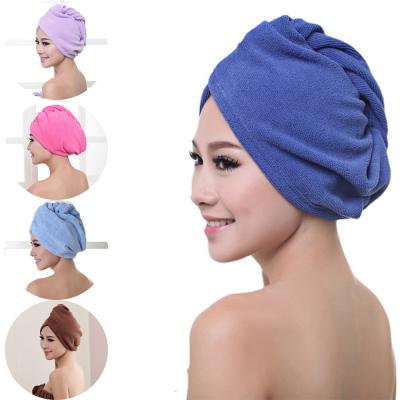 China Strong Absorbent Towel 60*25cm Dry Hair Towel Hats Microfiber Women Towel Magic Viable Hair Dryer Hat Towel 60*25cm for sale