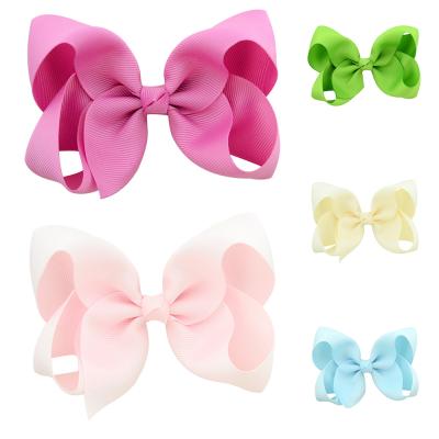 China Fashion 40 Colors Shape Baby Ribbon Bow Hairpin Clips Bowknot Barrette Kids Girls Hair Boutique Hangs Accessories for sale