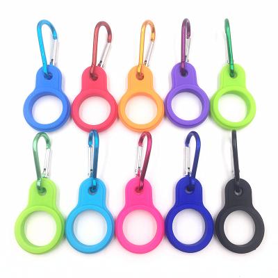 China Daily or Outdoor Water Bottle Holder with Hang Buckle Carabiner Clips Key Silicone Daily or Outdoor Carabiner of Ring Fit Cola Bottle Shaped Use for sale