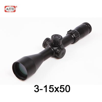 China Aluminum Alloy 3-15x50mm Rifle Scope 25.4mm Military Level Shockproof Aluminum Alloy 3-15x50mm Riflescope Metal Rilflescope OEM for sale