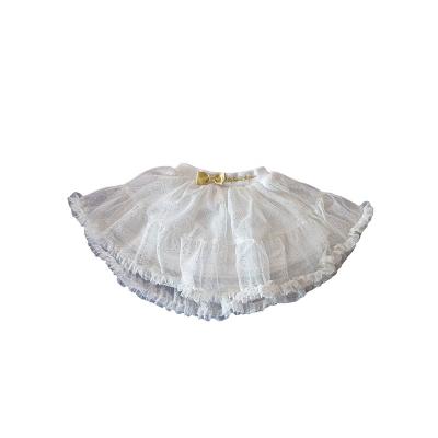 China Anti-wrinkle Bowknot baby dresses party white girls dress ruffles wholesale kids Tinfoil Print Dresses for sale