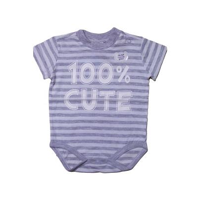 China Comfortable  Breathble Baby Summer Romper Short Sleeve Solid Simple Letter Newborn Cute Wholesale Baby Bodysuit for sale