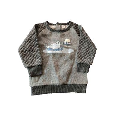 China Anti-Shrink Simple Fashion Baby Clothes Color Block Long Sleeve Toddler Crew Neck Pullover Sweatshirt for sale