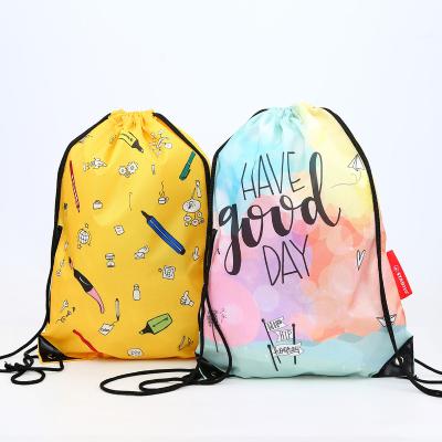 China Waterproof and Recycle Iridescent Oxford Fabric Color Polyester Event Backpack Nylon Drawstring Bag for Packing for sale