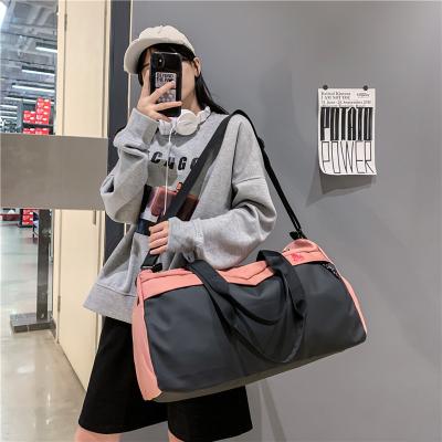 China The new casual bag waterproof sports gym of 2021 adapted Logo Printing Travel Duffel Bag customized with sneaker compartment for sale