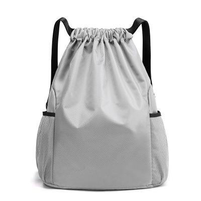 China Wholesale Sports Waterproof Waterproof To Custom Design Sport Promotion Suction String Strap Backpack Gray Drawstring Bag for sale