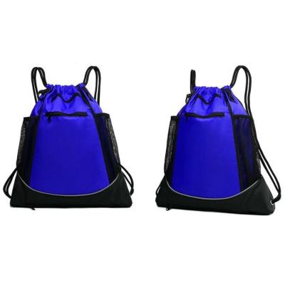 China Multifunctional Customizable Recyclable Sports Waterproof Wholesale High Capacity Blue Drawstring Bag for sale