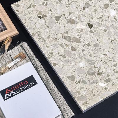 China Modern Gray Stone Slab Terrazzo Flooring Concrete Artificial Stone For Home And Mall Decoration for sale