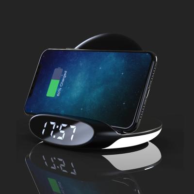 China Foldable CELL PHONE Loowoko Emergency 15w Fast Mobile Phone Wireless Chargers With Alarm Clock for sale