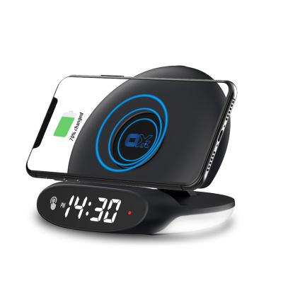 China Alarm clock top selling 2021 products multifunctional charger mobile wireless charger with type-c for sale