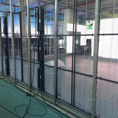 China Indoor And Semi-outdoor Transparent Led Screen / Glass Wall Screen / Led Display Transparent P3.9 Rental for sale