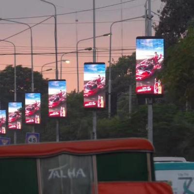 China Outdoor Advertising Led Display LAN Display New Version 3G 4G Wifi Outdoor Advertising P6 Lamp Post Super Bright LED Screens. for sale