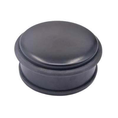 China Modern Heavy Duty Metal Floor Door Stopper Black Stainless Steel Door Stopper With Buffer Rubber Ring for sale