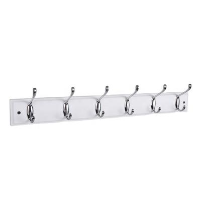 China 2022 Hot Sale Multifunctional 6 Hooks Stainless Steel Wall Mounted Clothes Coat Hooks for sale