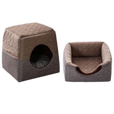 China Best viable selling new warm winter and cool in summer semi closed pet fuzzyard dog bed for sale