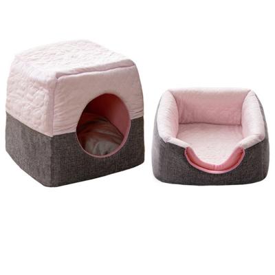 China Making Sustainable Four Season House Semi Closed Pet Cat Pillow Bed for sale