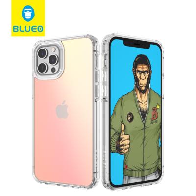 China BLUEO Shockproof Phone Case For iphone 12 Clear Phone Case Shockproof Colorful Soft tpu PC Phone Cover For iphone 12 pro max for sale