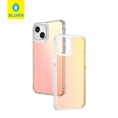 China BLUEO Anti-fall gradient colorful shockproof clear phone case cover for iphone 13 pro phone case i phone 13 case for sale