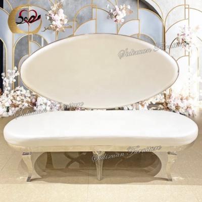 China Customize Wholesale Royal Leather Wedding PU Furniture Banquet Sofa Bride & Groom for sale