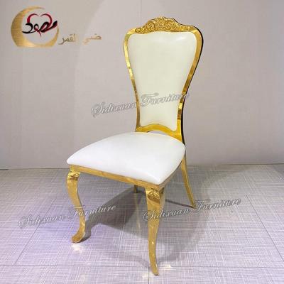 China Good Welding King Welding White Leather Back And High Cushion Queen Chairs For Sale for sale