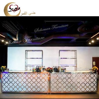 China Romantic& Hot Sale Stylish Bar Furniture Stainless Steel Frame Disco Cocktail Counter Bar for sale