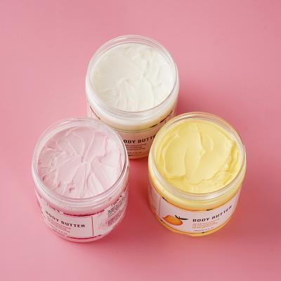 China Exfoliator Private Label Dry Skin Moisturizer Smooth Deep Rough Coconut Rose Mango Whipped Body Butter Hydration Cream for sale