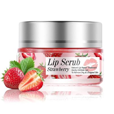 China Wholesale Exfoliator OEM ODM Private Label Lip Scrub Exfoliator Treatment Pink Natural Organic Strawberry Sugar Lip Scrubs for sale