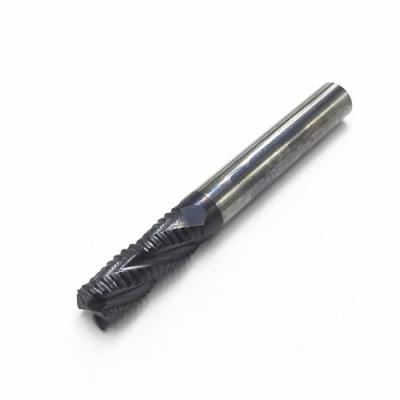 China Carbide CNC Machine Cutting Tool HRC55 4 Flute Tungsten Solid Carbide Rough End Mill for sale