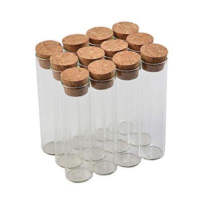 China glass tube with cork lid cylinder tube borosilicate glass bottle glass bottle different sizes for choice for sale