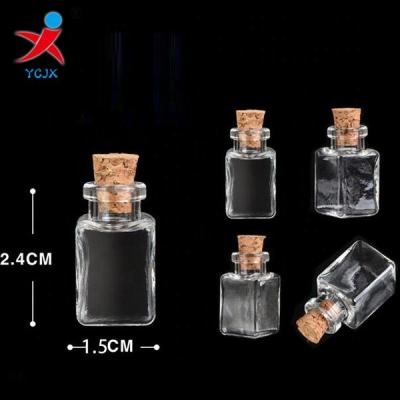 China Heart Shape Mini Eco - Friendly Glass Wishing Bottle With Cork Lid for sale