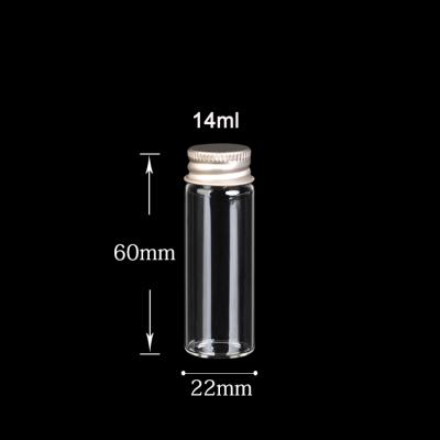 China Small Eco - Friendly Mini Clear Borosilicate Glass Bottle Vials With Aluminum Screw Lid for sale