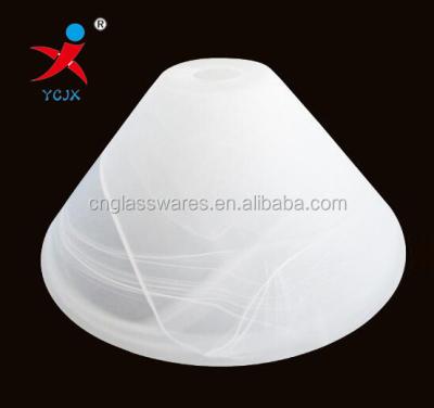 China Jingxin wholesale lamp parts acid cloud glass shades supply white opalescent glass shades for sale