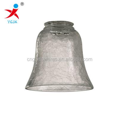 China Mouth Glass Blown Bell Shaped Clear Crack Glass Shade Lamp Cover/Light Shade/Pendant Lighting for sale