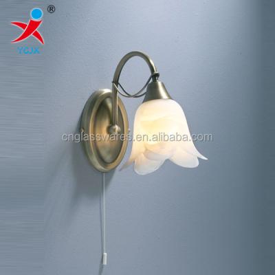 China Centrifugal glass wall lighting decoration glass flower shaped lampshade /glass wall lighting decoration for sale