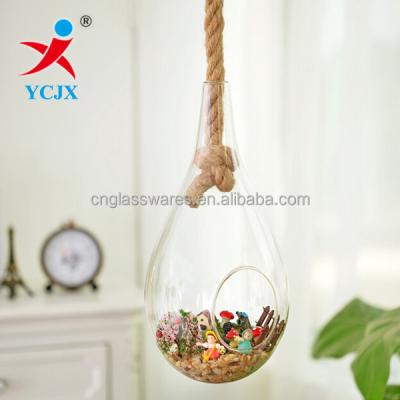 China China HANGING BIG SIZE CLEAR HAND DROP GLASS MINI GREENHOUSE for sale