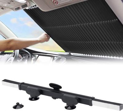 China Front Windshield With Suction Cups Sun Lowering UV Reflector Car Interior Retractable Easy Use Car Truck SUV Temperatures Shade Retractable Car Sunshade Covers for sale