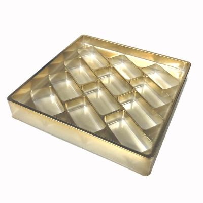 China Customization Contents Food Grade Blister Insert Tray for Chocolate in Golden Coating for sale