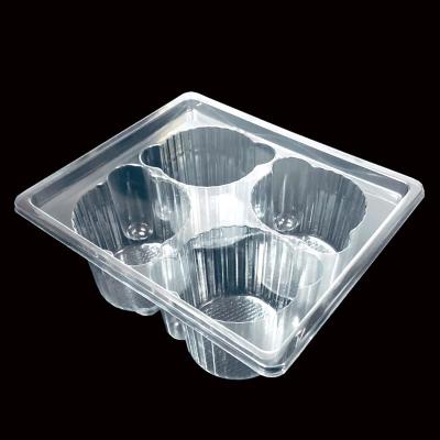 China Food Grade 4 Pack Plastic Boxes for Disposable Cupcakes Muffins PET Plastic Type for sale