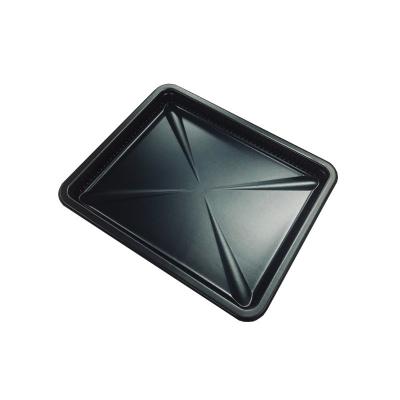 China Cold Resistant Plastic Food Serving Plate Black PP Blister Tray for Beef Slice Meat for sale